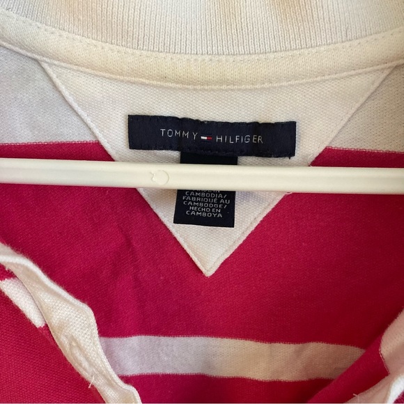 Tommy Hilfiger pink white polo shirt size L - Picture 3 of 8
